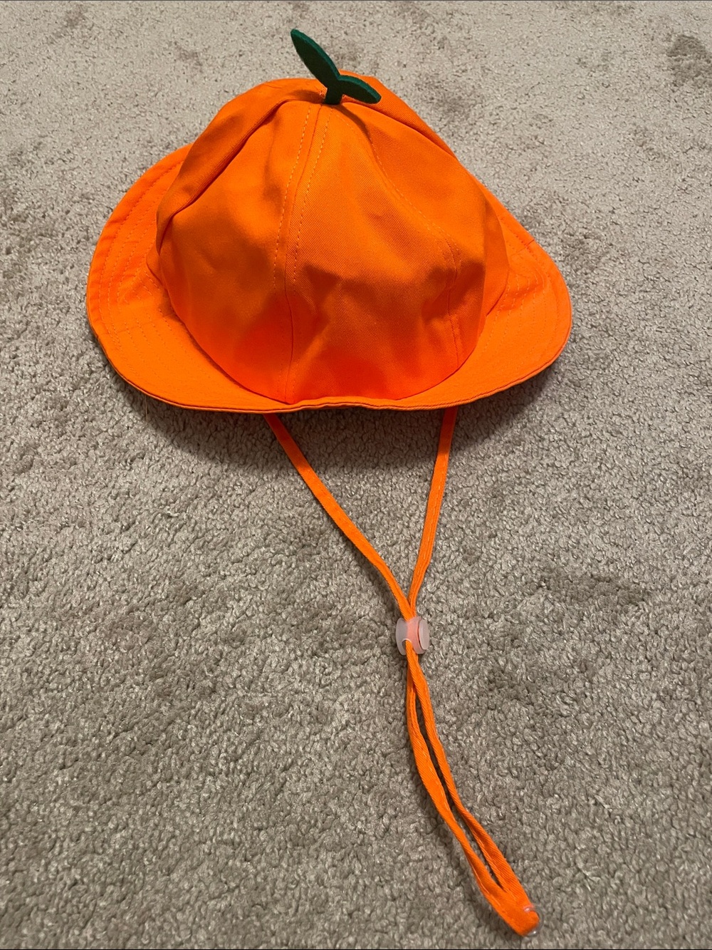 Orange Pumpkin Sun Hat with Green Stem